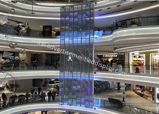Ceiling Mounted Rgb See Through Led Glass Display P3.91