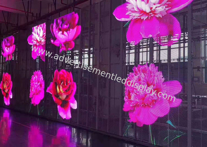 4200cd Translucent LED Screen , P10.42mm Advertising Led Glass Display
