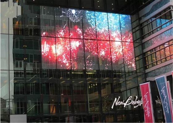 1200cd Transparent LED Video Wall , waterproof Clear LED Display For Window