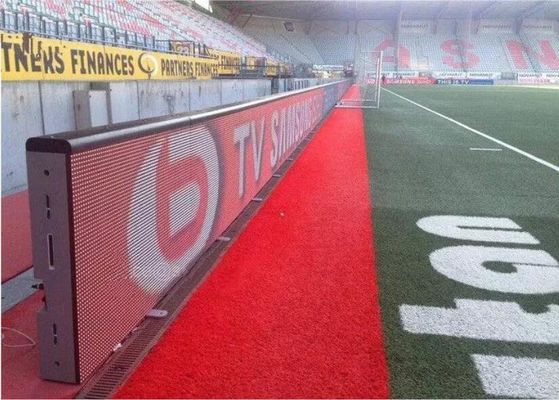 Pitch 10mm Football Advertising Boards 10000 Dots/Sqm RGB Full Color