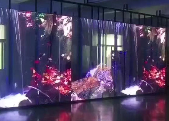 Dynamic Scanning Clear Glass Led Display Ceiling Mounted